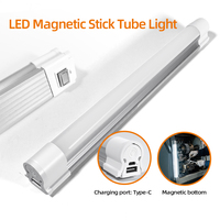 Lampe tubulaire LED magnétique rechargeable, étanche en ABS, batterie externe USB 4400 mAh, pour camping, pêche, réparation, travail d'urgence