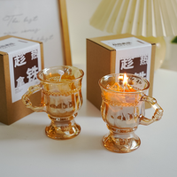 Premium Kaffeetassen-Gelee-Wachskerze im Klarglas Duftkerze für Büro-Schreibtisch Schlafzimmer Nachttisch Ornament Dekoration