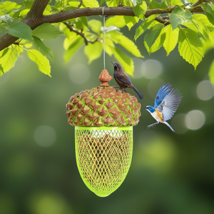 Comedero para Pájaros de Metal para Exteriores, a Prueba de Ardillas, en Forma de Tubo, Redondo, Verde, para Todas las Estaciones, Suministro de Alimentación para Pájaros Silvestres - Product Image 2