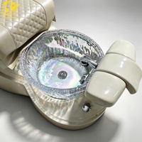 Fauteuil de spa professionnel inclinable et réglable avec massage par pétrissage et pompe à remous pour salon de manucure