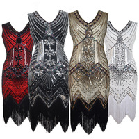 Costume d'Halloween pour femme, robe de Charleston vintage des années 20 avec paillettes, perles et franges, pour fête, cosplay et jeu de rôle, vente en gros