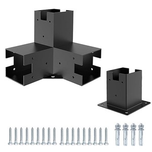 <span class=keywords><strong>Kit</strong></span> de quincaillerie robuste en acier pour pergola modulaire moderne d'extérieur, <span class=keywords><strong>kit</strong></span> de support en <span class=keywords><strong>bois</strong></span> surélevé à monter soi-même, épauleaux de fixation - Product Image 6
