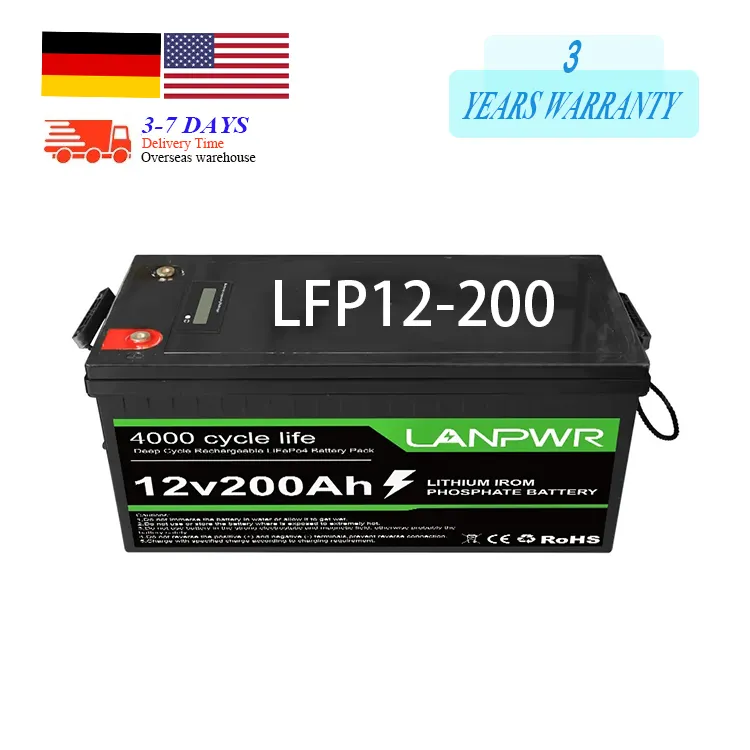 12v 200ah Lifepo4 batteria Deep Cycle pannello solare alloggiamento auto agli ioni di litio fosfato Lfp Lifepo 200 Ah Batterie di accumulo di energia