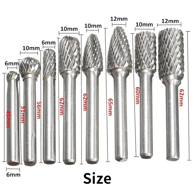 Factory Price Hot Saling 6mm Tungsten Shank Burr Rotary Set for Wood Working Rotation and Metal Carving