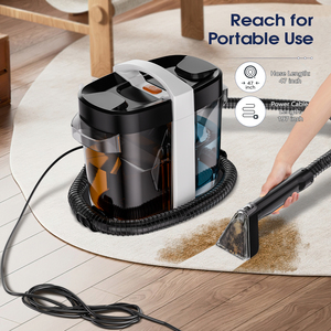 Nettoyeur de tapis portable léger multifonctionnel à eau froide, aspiration humide et sèche 17Kpa, aspirateur portatif haute pression pour voiture et camping-car - Product Image 6