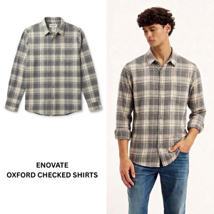 Camisa Oxford a Cuadros para Hombre, de Algodón, Casual y Formal, Manga Larga, Corte Entallado, Calidad Premium, Suministro al por Mayor - Product Image 3