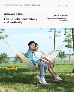 เปลญวนพกพาสำหรับตั้งแคมป์กลางแจ้งและใช้ในบ้าน แบบหนา ลายทาง ขายส่ง - Product Image 3