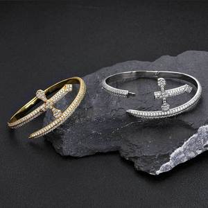 Hip-hop Glitter Chilled Men's Crystal Zirconium Brass Gold Zulfiqar Sword <b>Bracelet</b> - Product Image 6