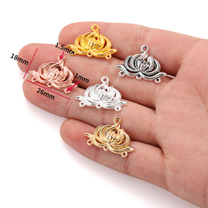 5 couleurs alliage Lotus charme pour Bracelets colliers Linker pendentif bricolage fabrication de bijoux faits à la main 26*18mm <span class=keywords><strong>G123</strong></span> - Product Image 2