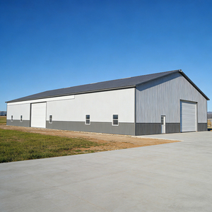 Entrepôt préfabriqué en structure légère d'acier de haute qualité, personnalisable, design industriel extérieur avec options de taille et de couleur gratuites - Product Image 2