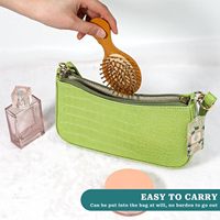Fournisseur en gros d'articles écologiques, brosse à cheveux compacte en bambou, mini brosse à démêler les cheveux, brosse à cheveux en bambou en vrac