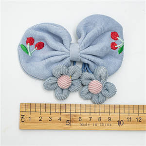 Ultime cherry ricamato arco clip di capelli del bambino set <span class=keywords><strong>con</strong></span> cute little flower bambini legami dei capelli di modo - Product Image 4
