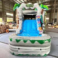 Château gonflable à thème dinosaure avec toboggan aquatique et piscine à éclaboussures, 0,55 mm PVC, prix fabricant