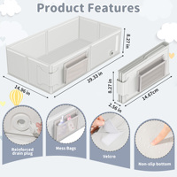Baignoire pliable pour bébé certifiée ASTM F2670 EN 17072 avec porte-gobelet |   Baignoire carrée grande taille sans BPA pour bébés de 0 à 24 mois, logo personnalisé