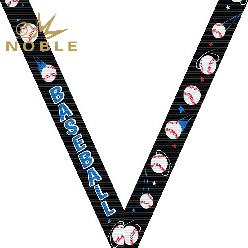 New Arrival Customized Baseball Black Sport Neck Ribbon Rolls for All Kinds of Medals