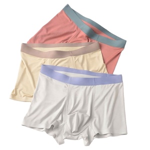 Men's Modal <b>Boxer</b> Underwear Trendy Mid-Rise <b>Custom</b> Factory Wholesale Traceless Breathable Comfortable for Youth Home Use - Product Image 2