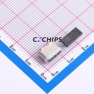 TYPE-C-31-E-08 USB Connector SMD Connector ( Connector Type: Type-C )( Gender: Female )( Mounting Type: Vertical Mount ) - Product Image 1