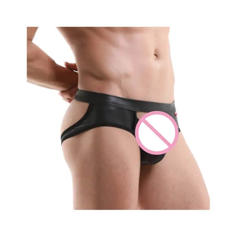 2023 Pu Hole Black Double g-String Sports Gay t-Pants Inner Wear Jockstrap Men Thongs Mens Sexy Underwear