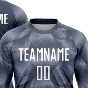 Camiseta de Fútbol de Manga Larga con Textura Abstracta, Transpirable, Ligera, Ropa Deportiva de Alto Rendimiento para Entrenamiento de Equipo y Liga - Product Image 4