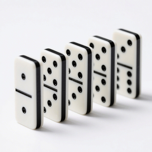 Juego de Dominó Doble Nueve de Acrílico Ecológico de 2 y 3 Capas, Blanco y Negro, con Logotipo Personalizado de Fábrica XFL y Juego de Juguetes Personalizado - Product Image 1