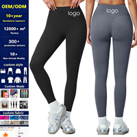 Leggings de sport personnalisés pour dropshipping, effet push-up, avec logo sur mesure, sans coutures, ajustés, longueur intégrale, pour l'entraînement