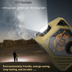 Đa ban nhạc AM/FM/SW đài phát thanh khẩn cấp <span class=keywords><strong>Hand</strong></span> <span class=keywords><strong>Crank</strong></span> điện đèn Pin noaa thời tiết đài phát thanh cảnh báo SOS báo động Dynamo Powered đèn pin - Product Image 4