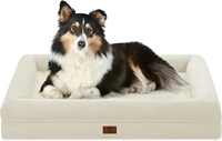 Coussin pour chien rectangulaire en velours cristal, imperméable, avec mousse orthopédique alvéolée, taille personnalisée, vente en gros usine