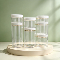 Bocaux en Plastique Transparent Disponibles 200/250/300/400/500/800/1000ml, Pots et Bouteilles en Plastique pour Cosmétiques et Aliments pour Animaux