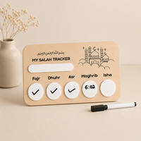 Pafu Ramadan Décoration Islamique pour la Maison, Horloge de Prière Quotidienne en Bois, Rappel Musulman, Cadeau Aïd Moubarak, Suivi de Prière Islamique
