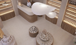 <span class=keywords><strong>Kiosque</strong></span> de parfums de luxe sur mesure avec accents dorés |   Solution de comptoir d'exposition haut de gamme pour centres commerciaux et aménagement de boutiques de parfums - Product Image 5