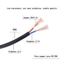 RVV 300V 500V Flexibles PVC-Ummanteltes Stromkabel 1,5mm² 2,0mm² 2,5mm² 4,0mm² Kundenspezifische OEM/ODM