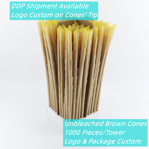 Stocked 109mm 98mm Classic Brown King Size Pre-Made Cones Rolling Paper Tobacco <b>Smoking</b> Paper Cones 1000-Unit Cigarette Cones - Product Image 1