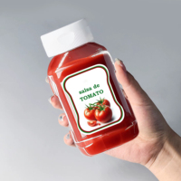 Bouteille souple en plastique de 360 ml (12 oz) pour condiments, ketchup, sauce BBQ, mayonnaise, avec bouchon à vis et valve en silicone, et embout applicateur