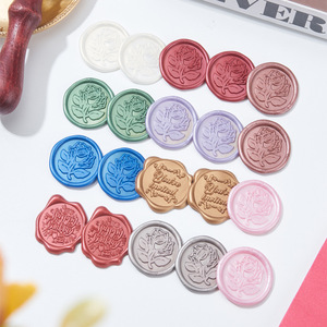 Etiquetas Adhesivas Personalizadas con Cera de Sellado Trasera 3M, Etiquetas de Sellado de Sobres en Relieve, Varios Colores, para Bodas - Product Image 3