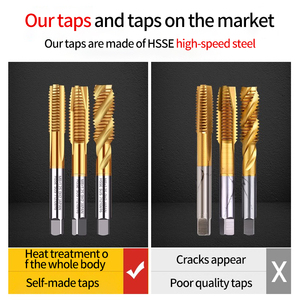 Metal çelik alüminyumda musluk ve kalıp setleri için hassas diş temel aracı için titanyum kaplama musluklar - Product Image 3