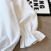 Robe pour enfants 2026 Nouvelle collection, style mignon, col Claudine, blanche, pour étudiantes, manches longues, polyvalente, respirante, col montant