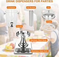 Distributeur de boissons glacées en acier inoxydable avec support, capacité 8L (2,2 gallons) et 16L (4,4 gallons)
