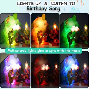 Tarjeta de Cumpleaños 3D con Dinosaurio, Luces y Música para Fiestas - Product Image 1