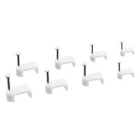 Clip de câble carré en PE blanc de haute qualité avec clou en acier, fixation pour gestion de câbles de 4 à 25 mm pour fixation murale électrique
