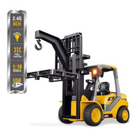 Camion de chantier télécommandé 2,4 GHz à l'échelle 1:18, 9 canaux, en alliage, avec lumières et sons