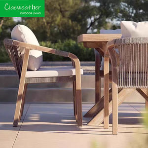 <span class=keywords><strong>Table</strong></span> <span class=keywords><strong>de</strong></span> <span class=keywords><strong>jardin</strong></span> <span class=keywords><strong>en</strong></span> bois <span class=keywords><strong>de</strong></span> teck tissé par corde standard pour l'extérieur d'un hôtel mobilier d'extérieur ensemble <span class=keywords><strong>table</strong></span> à manger et chaises - Product Image 4