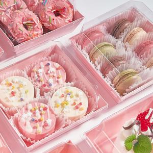 Caja de Embalaje para Charcutería al por Mayor con Ventana, Caja Rosa para Tiramisú, <span class=keywords><strong>Donuts</strong></span>, Postres, Mousse y Pasteles con Tapa Transparente, Caja para Entrega de Pasteles - Product Image 2