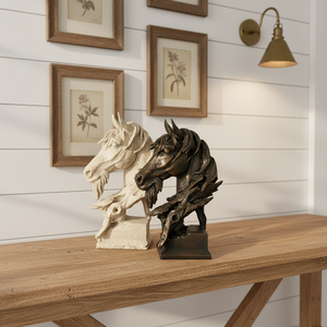 Decoração Moderna para Casa Escultura de Cabeça de Cavalo em Resina Retro Estilo Americano Pintada à Mão Estátua de Animal Presente Empresarial - Product Image 4