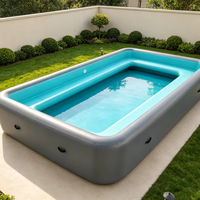 Piscine gonflable rectangulaire géante en gros, avec technologie Drop Stitch DWF, étanche, pour jardin familial, piscine hors sol pour l'extérieur