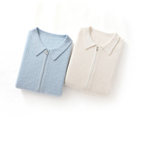 Maßgeschneiderter Reißverschluss-Kaschmir-Cardigan für Damen, Locker Geschnitten, Neuer Umlegekragen, Eleganter Lässiger Slim-Fit Winter-Formalpullover