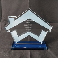 Trophée en cristal Neelpure 187219 au design unique en forme de maison pour la commémoration de l'industrie de la construction