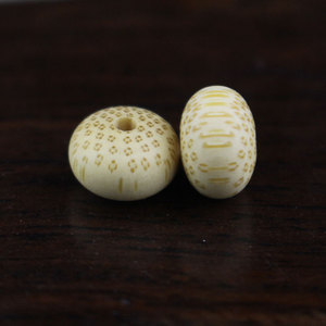 Perles de bambou dorées 6x9mm, motif grain de bois, perles polies dispersées pour bracelet DIY, accessoires de perles bouddhistes - Product Image 4