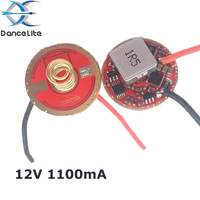 DIY 22MM 3.7v entrée Boost 12v sortie 1100mA courant de travail LED carte pilote pour XHP35 12V puce lampe de poche Circuit