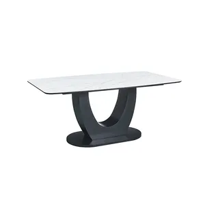 Laje/Ardósia tampo da mesa de mármore OVAL extensão 2022 nova chegada mesa de jantar