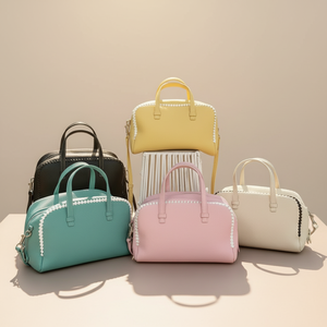 Nouveaux sacs à main pour femmes en cuir de vachette pleine fleur, sacs Boston, sacs décontractés à la mode, sacs pour femmes en cuir véritable tissé à la main - Product Image 1
